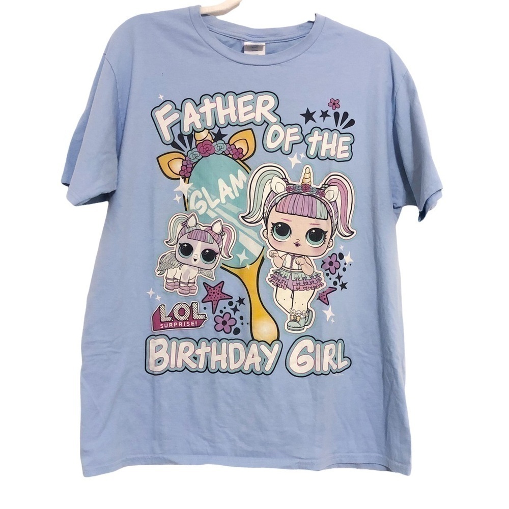 Y2K LOL Father of the Birthday Girl Tee Large